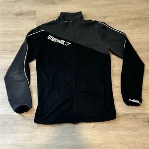 Gymshark Black and Gray Men's Zip Up Sweater